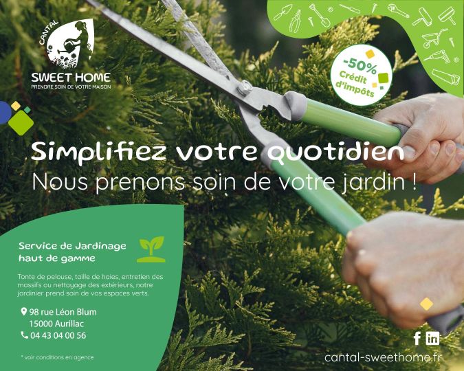 Laissez les équipes de Cantal Sweet Home prendre soin de votre jardin 🪴🌱🌹!